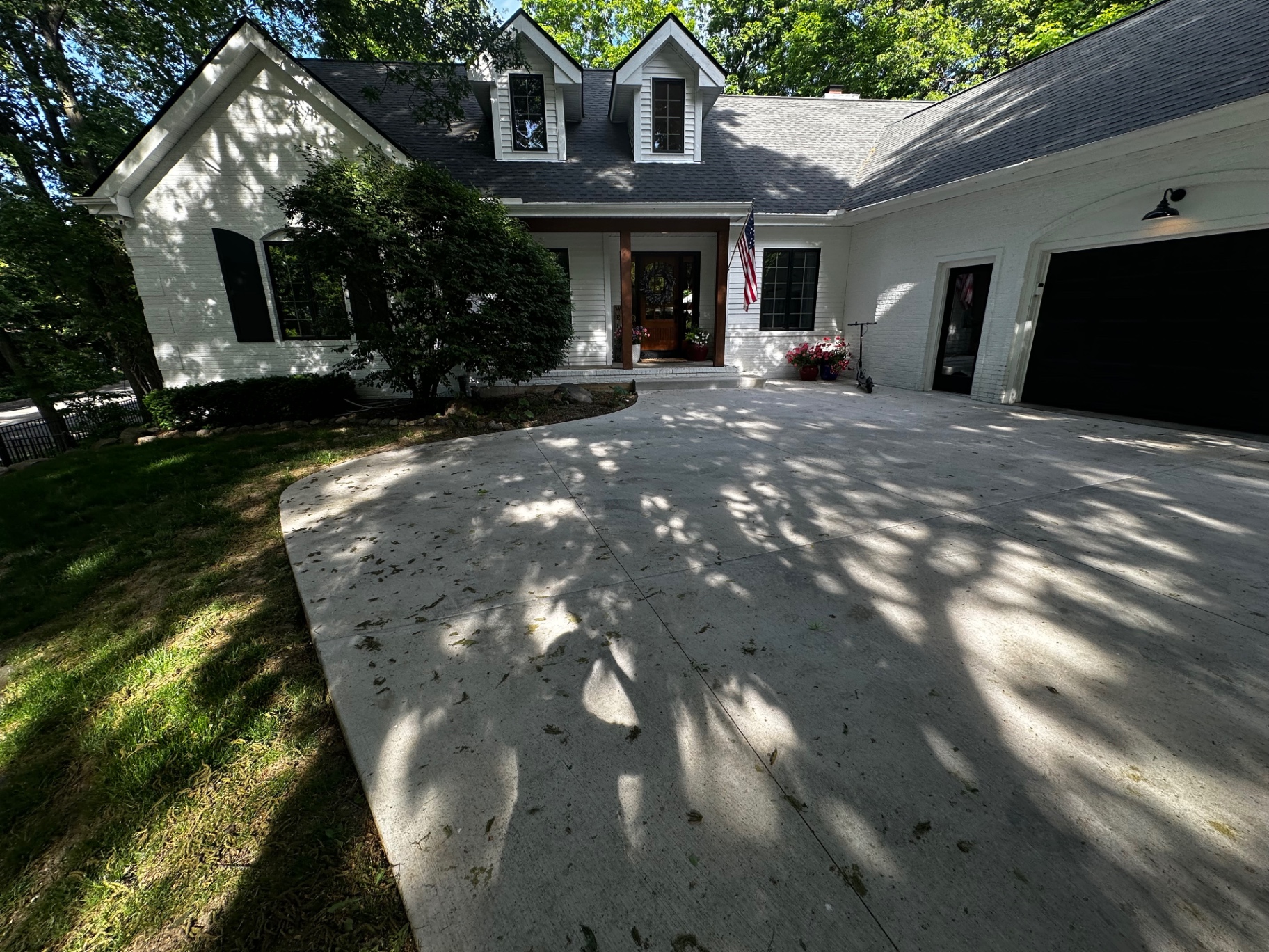 Main driveway before pressure washing