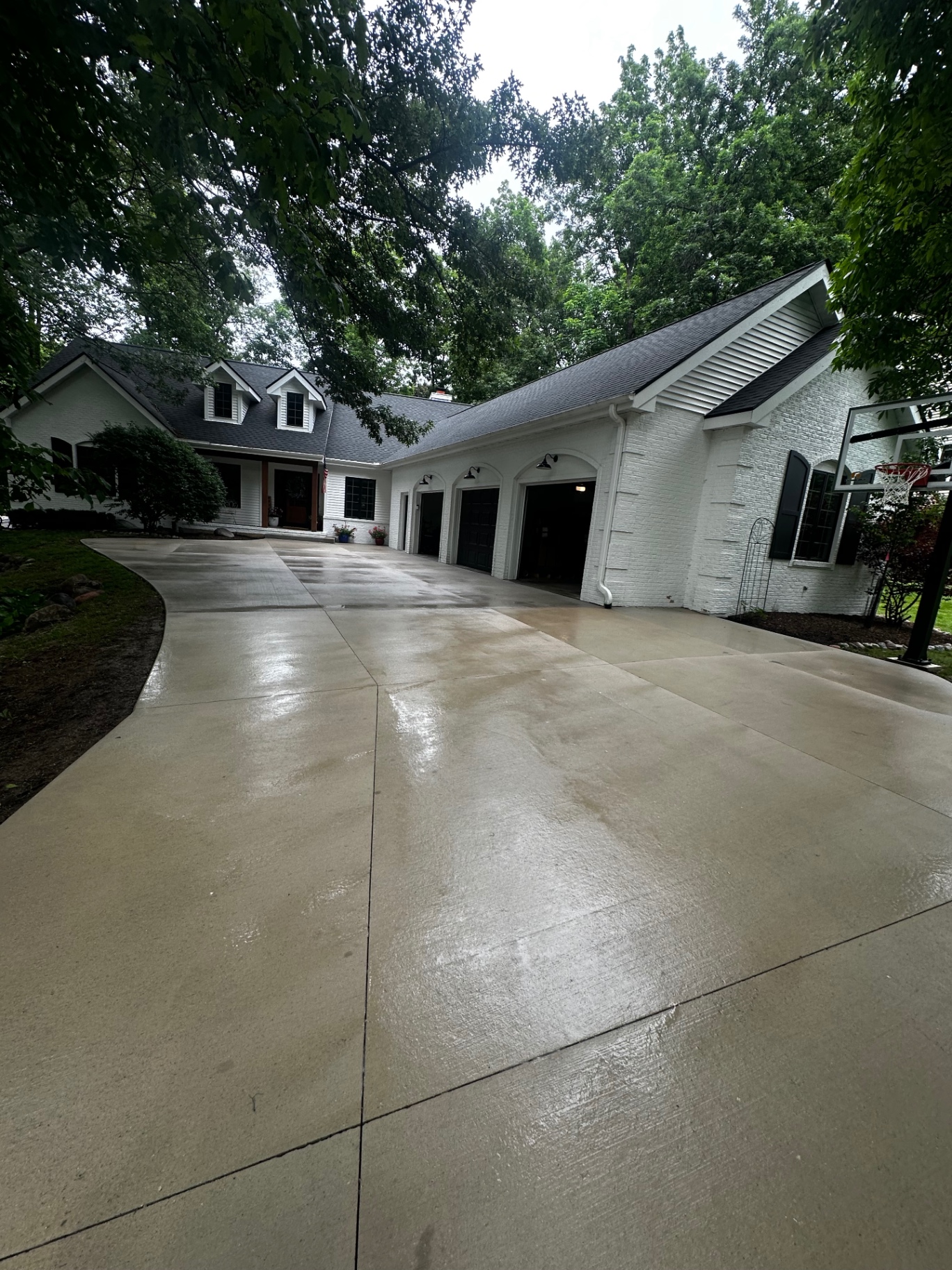 Main driveway after pressure washing